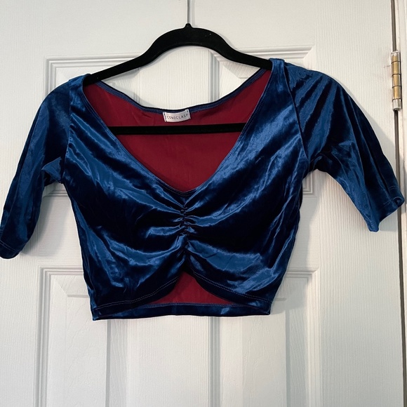 Iconoclasp Blue velvet crop top size small - Picture 1 of 1